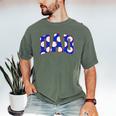 Baseball Dad Bold Varsity Style Letters Sport Themed Men's Comfort Colors T-Shirt Moss