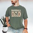 Baseball Dad Distressed Bold Stitch Graphic Sports Father Men's Comfort Colors T-Shirt Moss