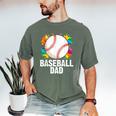 Baseball Dad Fathers Day For Daddy Papa Father Men's Comfort Colors T-Shirt Moss Baseball Dad Fathers Day For Daddy Papa Father Men's Comfort Colors T-Shirt Moss