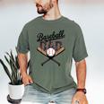 Baseball Dad For Father's Day Game Day Celebration Men's Comfort Colors T-Shirt Moss Baseball Dad For Father's Day Game Day Celebration Men's Comfort Colors T-Shirt Moss