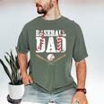 Baseball Dad Happy Fathers Day For Men Boys Kid Men's Comfort Colors T-Shirt Moss