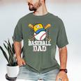 Baseball Dad Happy Fathers Day For Men Boys Kids Men's Comfort Colors T-Shirt Moss