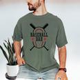 Baseball Dad Happy Fathers Day Wife Daughter Son Game Day Men's Comfort Colors T-Shirt Moss