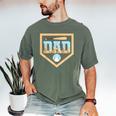 Baseball Dad Ice Cream Drip Home Plate Bat Cool Fathers Day Men's Comfort Colors T-Shirt Moss Baseball Dad Ice Cream Drip Home Plate Bat Cool Fathers Day Men's Comfort Colors T-Shirt Moss