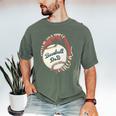 Baseball Dad Softball Glove And Ball Men's Comfort Colors T-Shirt Moss Baseball Dad Softball Glove And Ball Men's Comfort Colors T-Shirt Moss