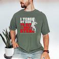 Baseball Dad Teach Kids Hit And Steal Softball Game Premium Tri-Blend Men's Comfort Colors T-Shirt Moss