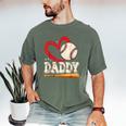 Baseball Daddy Baseball Heart Family Matching Men's Comfort Colors T-Shirt Moss