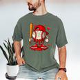 Baseball Drip Ice Cream Apparel Boys Kids Valentines Day Men's Comfort Colors T-Shirt Moss Baseball Drip Ice Cream Apparel Boys Kids Valentines Day Men's Comfort Colors T-Shirt Moss