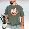 Baseball Drip Ice Cream Coquette Pink Bow Baseball Player Men's Comfort Colors T-Shirt Moss