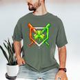 Baseball Drip Ice Cream St Patricks Day Shamrock Men's Comfort Colors T-Shirt Moss Baseball Drip Ice Cream St Patricks Day Shamrock Men's Comfort Colors T-Shirt Moss