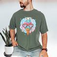 Baseball Ice Cream Heart Sunglasses Youth Boys Valentine Men's Comfort Colors T-Shirt Moss Baseball Ice Cream Heart Sunglasses Youth Boys Valentine Men's Comfort Colors T-Shirt Moss
