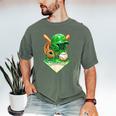Baseball Life Style Ice Cream Drip Green Men's Comfort Colors T-Shirt Moss Baseball Life Style Ice Cream Drip Green Men's Comfort Colors T-Shirt Moss