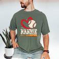 Baseball Nannie Baseball Heart Family Matching Men's Comfort Colors T-Shirt Moss