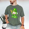 Baseball Player Ice Cream Drip Shamrocks St Patrick's Day Men's Comfort Colors T-Shirt Moss Baseball Player Ice Cream Drip Shamrocks St Patrick's Day Men's Comfort Colors T-Shirt Moss