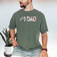 Baseball Player Number One Baseball Dad Father's Day Raglan Baseball Tee Men's Comfort Colors T-Shirt Moss