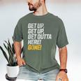 Baseball Player Get Up Get Outta Here Gone Home Run Men's Comfort Colors T-Shirt Moss Baseball Player Get Up Get Outta Here Gone Home Run Men's Comfort Colors T-Shirt Moss