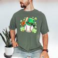 Baseball St Patricks Day Lucky Baseball Player Shamrock Men's Comfort Colors T-Shirt Moss Baseball St Patricks Day Lucky Baseball Player Shamrock Men's Comfort Colors T-Shirt Moss