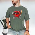 Baseball Valentines Day Heart Boys Sports Love Men's Comfort Colors T-Shirt Moss Baseball Valentines Day Heart Boys Sports Love Men's Comfort Colors T-Shirt Moss