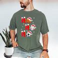 Basketball Baseball Soccer Christmas Ho Ho Ho Santa Xmas Men's Comfort Colors T-Shirt Moss Basketball Baseball Soccer Christmas Ho Ho Ho Santa Xmas Men's Comfort Colors T-Shirt Moss