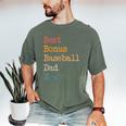 Best Bonus Baseball Dad Ever Softball Stepdad From Daughter Men's Comfort Colors T-Shirt Moss