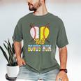 Bonus Mom Of Both Half Baseball Softball Ice Cream Drip Men's Comfort Colors T-Shirt Moss Bonus Mom Of Both Half Baseball Softball Ice Cream Drip Men's Comfort Colors T-Shirt Moss