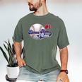 Bonus Mom Rookie Of Year 1st Birthday Baseball Theme Men's Comfort Colors T-Shirt Moss