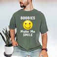 Boobies Make Me Smile Mardi Gras Raglan Baseball Tee Men's Comfort Colors T-Shirt Moss Boobies Make Me Smile Mardi Gras Raglan Baseball Tee Men's Comfort Colors T-Shirt Moss