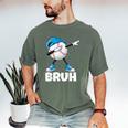Boys Baseball Graphic Tee Teen Apparel Cute Meme Bruh Men's Comfort Colors T-Shirt Moss