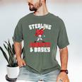 Boys Baseball Valentines Shirt Sterling Hearts Baseball Men's Comfort Colors T-Shirt Moss