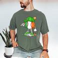 Boys St Patricks Day Kids Baseball Player Ice Cream Drip Men's Comfort Colors T-Shirt Moss Boys St Patricks Day Kids Baseball Player Ice Cream Drip Men's Comfort Colors T-Shirt Moss