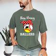 Busy Raising Ballers Baseball Softball Soccer Mom Premium Tri-Blend Men's Comfort Colors T-Shirt Moss