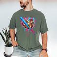 Camo Baseball Heart Drip Valentine Baseball Icecream Boys Men's Comfort Colors T-Shirt Moss