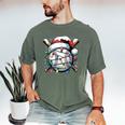 Christmas Baseball Boy Youth Kid Men Santa Hat Xmas Baseball Men's Comfort Colors T-Shirt Moss