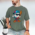 Cool Baseball Drip For Boys Ice Cream Drip Baseball Kids Men's Comfort Colors T-Shirt Moss