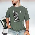 Cute Kitten Playing Baseball Hitter Bat Cool Baseball Cat Men's Comfort Colors T-Shirt Moss