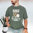 Dad Of The Birthday Girl Baseball Dad Leopard Heart Men's Comfort Colors T-Shirt Moss