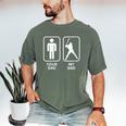 Your Dad My Dad Is Cooler Baseball Dad Men's Comfort Colors T-Shirt Moss