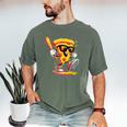 Drippy Pizza Baseball Slice Cartoon Sports Food Men's Comfort Colors T-Shirt Moss Drippy Pizza Baseball Slice Cartoon Sports Food Men's Comfort Colors T-Shirt Moss