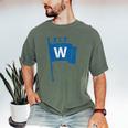 Fly The W Chicago Baseball Winning Flag Distressed Premium Tri-Blend Men's Comfort Colors T-Shirt Moss