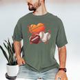 Football Basketball Baseball Heart Valentine Boys Men Kid Men's Comfort Colors T-Shirt Moss