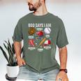 God Says I Am Baseball Player Catcher Pitcher Boys Men Men's Comfort Colors T-Shirt Moss God Says I Am Baseball Player Catcher Pitcher Boys Men Men's Comfort Colors T-Shirt Moss