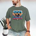Happy 100 Days Of School Baseball Drip For Kids Teachers Men's Comfort Colors T-Shirt Moss