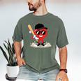 Heart Playing Baseball Valentine Baseball Men's Comfort Colors T-Shirt Moss