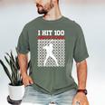 I Hit 100 Days Of School Baseball 100 Day Of School Men's Comfort Colors T-Shirt Moss I Hit 100 Days Of School Baseball 100 Day Of School Men's Comfort Colors T-Shirt Moss