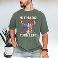 Hit Hard Run Fast Turn Left Baseball Cream Drip Crossed Bats Men's Comfort Colors T-Shirt Moss Hit Hard Run Fast Turn Left Baseball Cream Drip Crossed Bats Men's Comfort Colors T-Shirt Moss