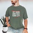 Hit Hard Run Fast Turn Left Baseball Player & Fan Premium Tri-Blend Men's Comfort Colors T-Shirt Moss Hit Hard Run Fast Turn Left Baseball Player & Fan Premium Tri-Blend Men's Comfort Colors T-Shirt Moss