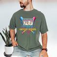 HUGvyn 100 Drippy Days Of School Baseball Ice Cream 100 Days Men's Comfort Colors T-Shirt Moss HUGvyn 100 Drippy Days Of School Baseball Ice Cream 100 Days Men's Comfort Colors T-Shirt Moss