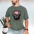 I'm Head Heffa Just Ask Me Bossy Highland Cow Baseball Cap Men's Comfort Colors T-Shirt Moss