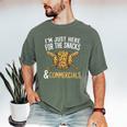 I'm Just Here For The Snacks And Commercials Baseball Men's Comfort Colors T-Shirt Moss