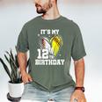 It's My 12th Birthday Baseball Softball Heart 12 Year Old Men's Comfort Colors T-Shirt Moss